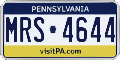 PA license plate MRS4644