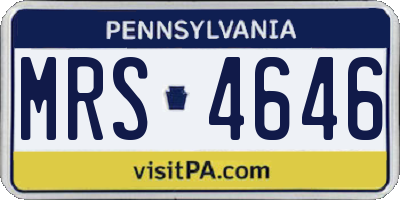 PA license plate MRS4646
