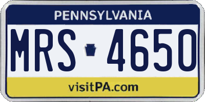 PA license plate MRS4650