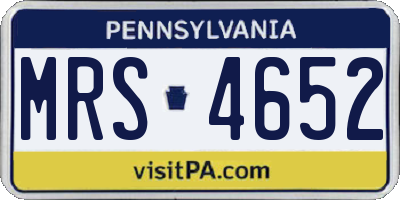 PA license plate MRS4652