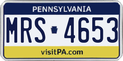 PA license plate MRS4653