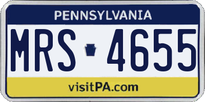 PA license plate MRS4655