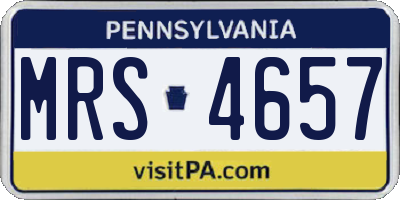 PA license plate MRS4657