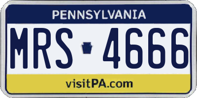 PA license plate MRS4666