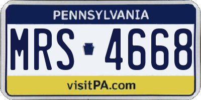 PA license plate MRS4668