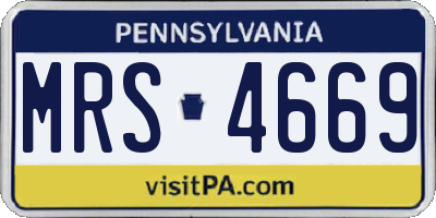 PA license plate MRS4669