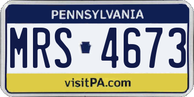 PA license plate MRS4673