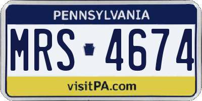 PA license plate MRS4674