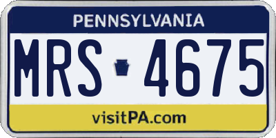 PA license plate MRS4675