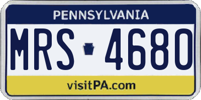 PA license plate MRS4680