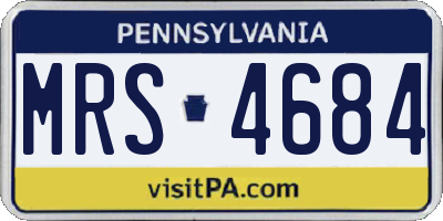 PA license plate MRS4684