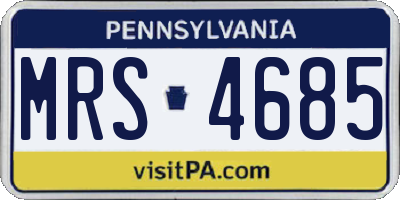 PA license plate MRS4685
