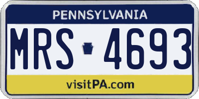 PA license plate MRS4693