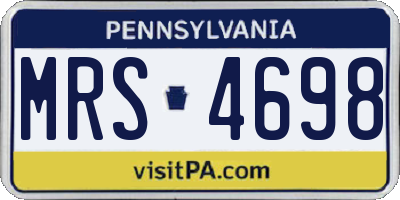 PA license plate MRS4698