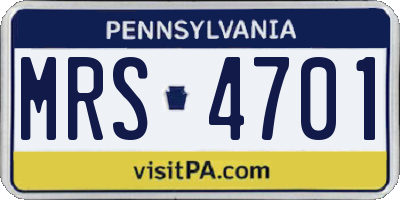 PA license plate MRS4701