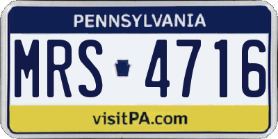 PA license plate MRS4716