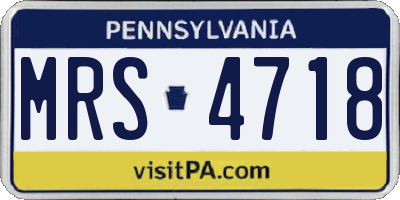 PA license plate MRS4718