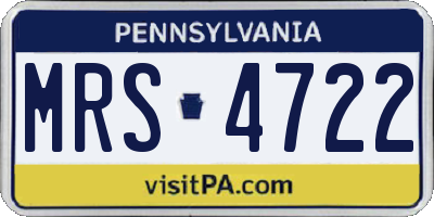 PA license plate MRS4722