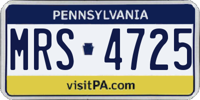 PA license plate MRS4725