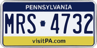 PA license plate MRS4732