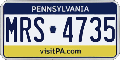 PA license plate MRS4735