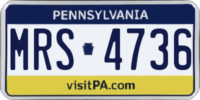 PA license plate MRS4736