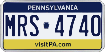PA license plate MRS4740