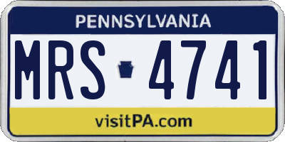 PA license plate MRS4741