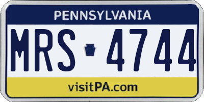 PA license plate MRS4744