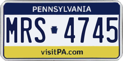 PA license plate MRS4745