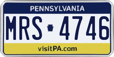 PA license plate MRS4746