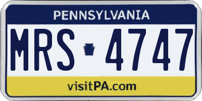 PA license plate MRS4747