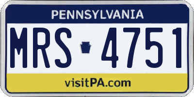 PA license plate MRS4751
