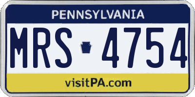 PA license plate MRS4754