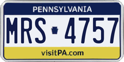 PA license plate MRS4757