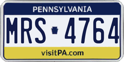 PA license plate MRS4764