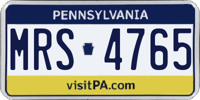 PA license plate MRS4765