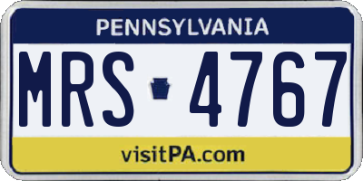 PA license plate MRS4767