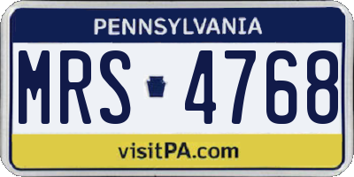 PA license plate MRS4768