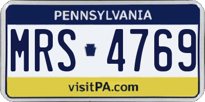 PA license plate MRS4769