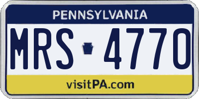 PA license plate MRS4770