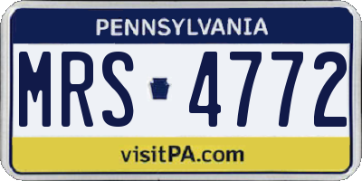 PA license plate MRS4772