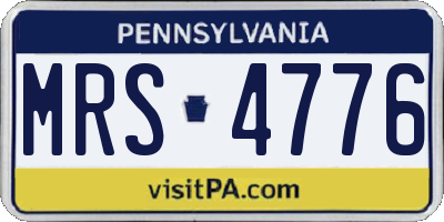 PA license plate MRS4776
