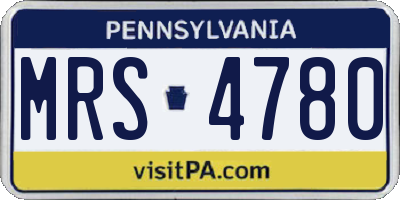PA license plate MRS4780