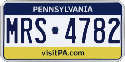 PA license plate MRS4782