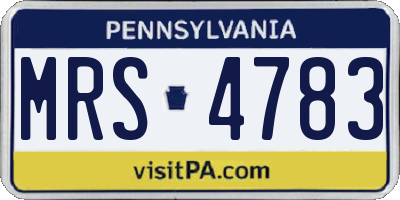 PA license plate MRS4783