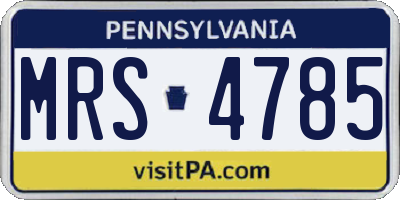 PA license plate MRS4785