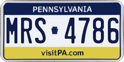 PA license plate MRS4786