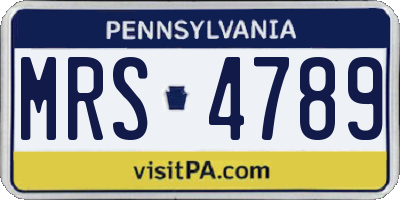 PA license plate MRS4789