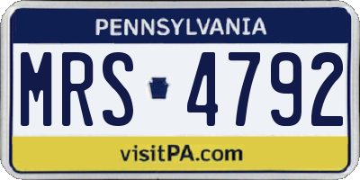 PA license plate MRS4792